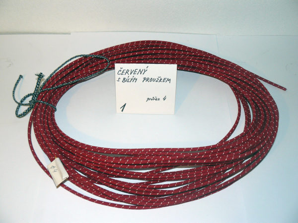 Průřez 4,0 mm – červený, bílý proužek/H