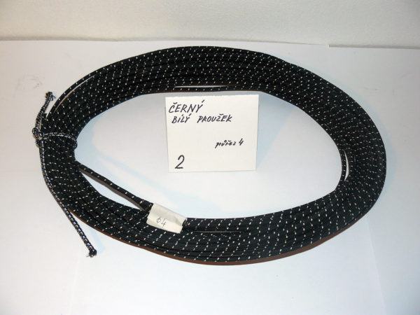Průřez 4,0 mm – černý, bílý proužek/H