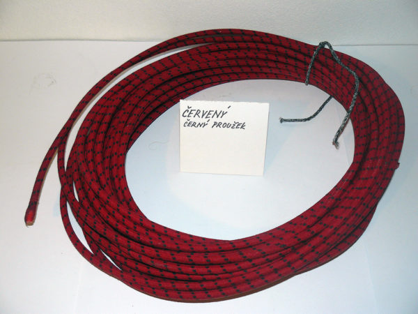 Kabel ke svíčkám - červený, černý proužek/H